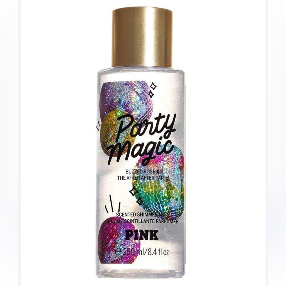 Victoria's Secret PINK Party Magic Shimmer Rose Fragrance Mist 8.4 Oz USED
